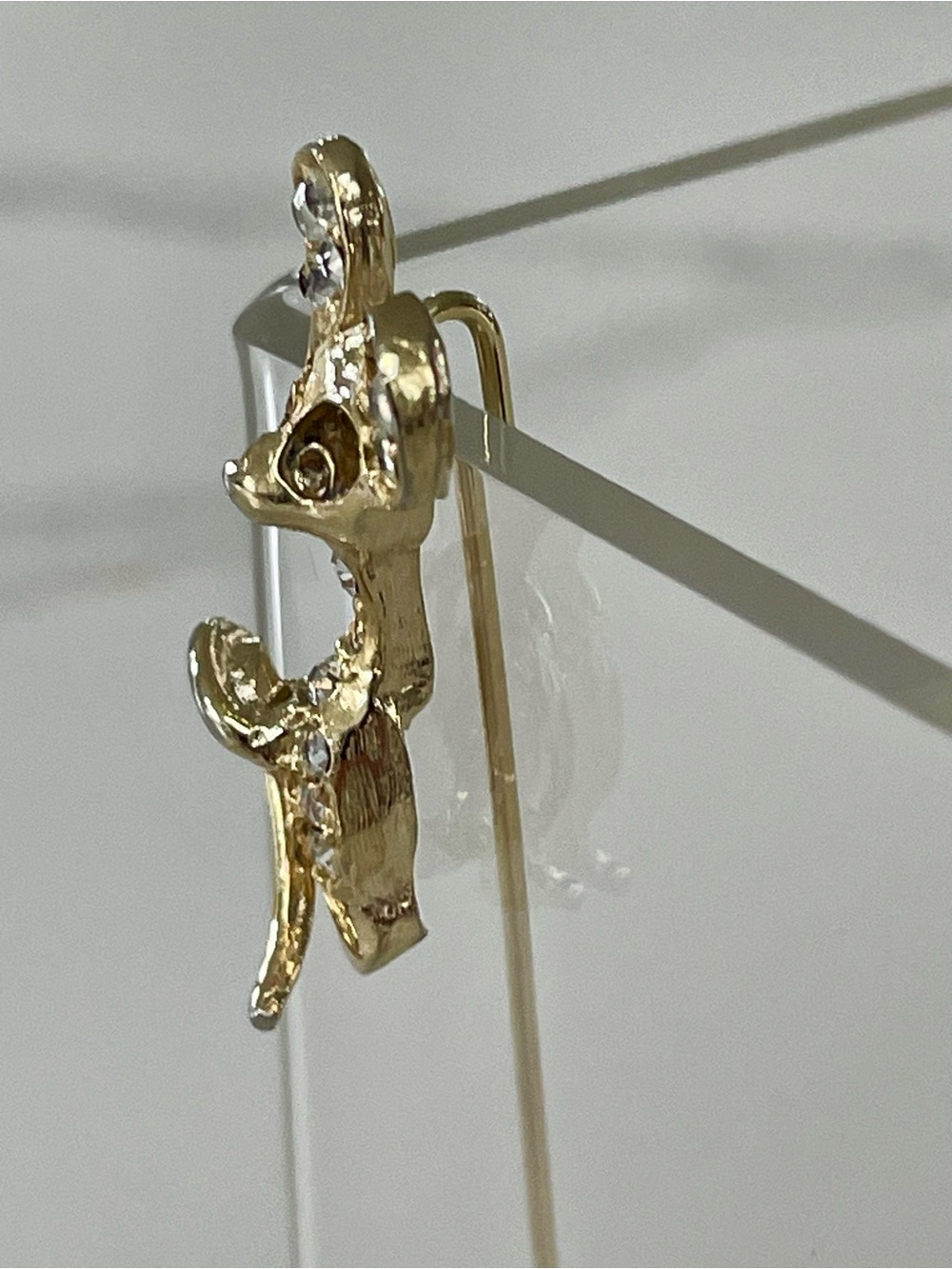 Vintage Gold-Tone Mouse Stick Pin Brooch - Picture 3 of 4